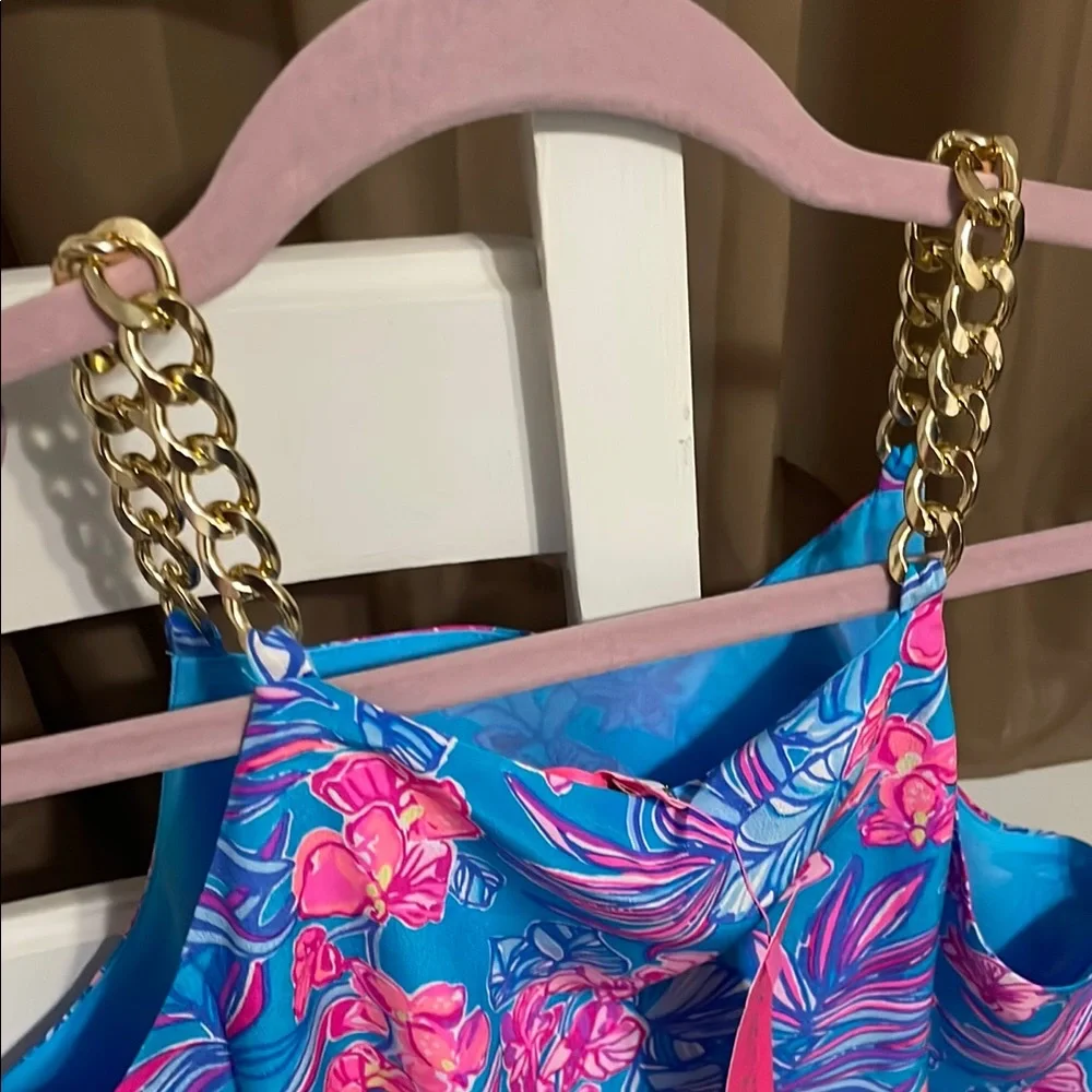 Lilly Pulitzer Joannah Blue and Pink Top - Picture 6 of 6